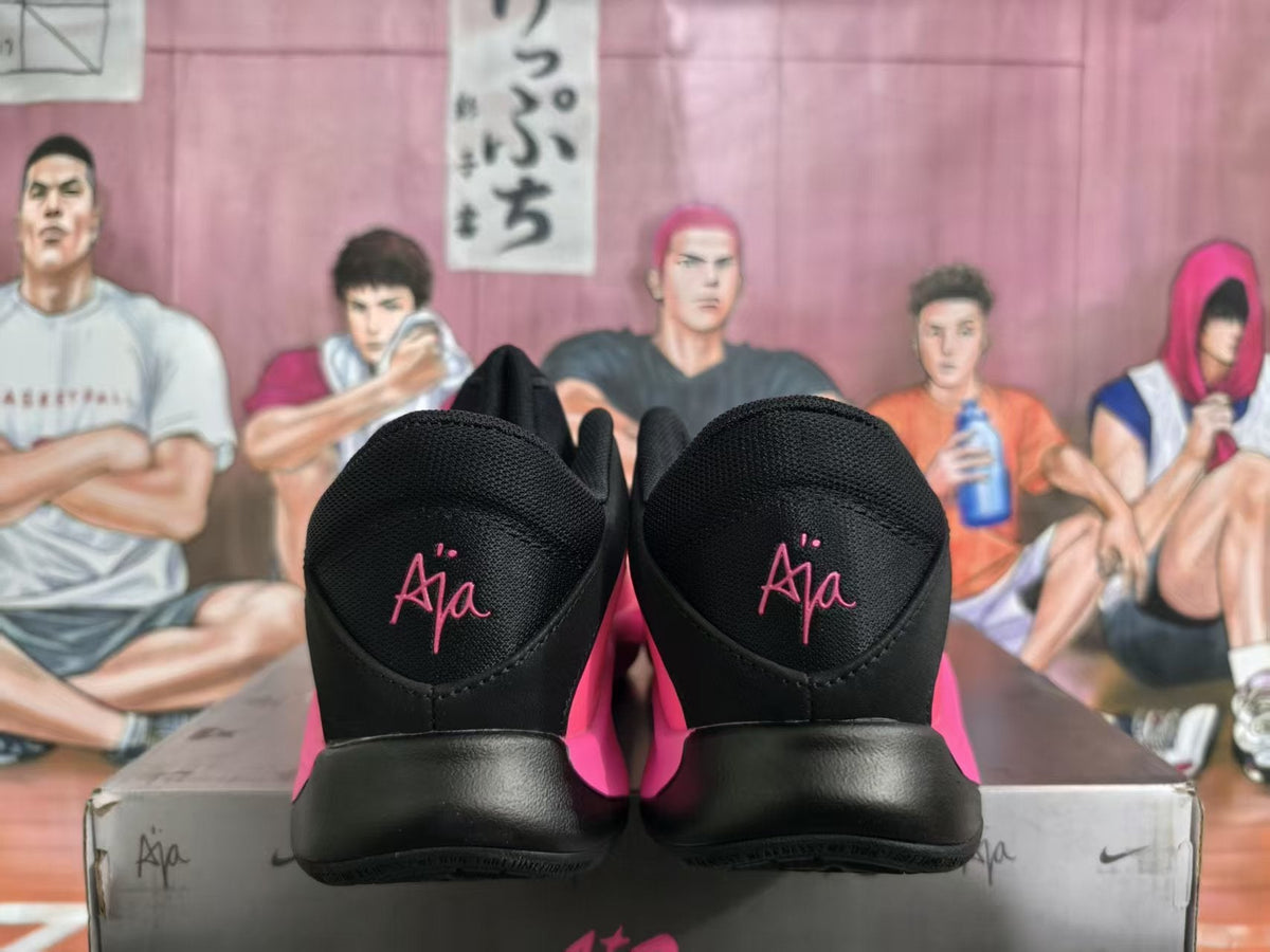 Nike Black and Pink Basketball Sneakers