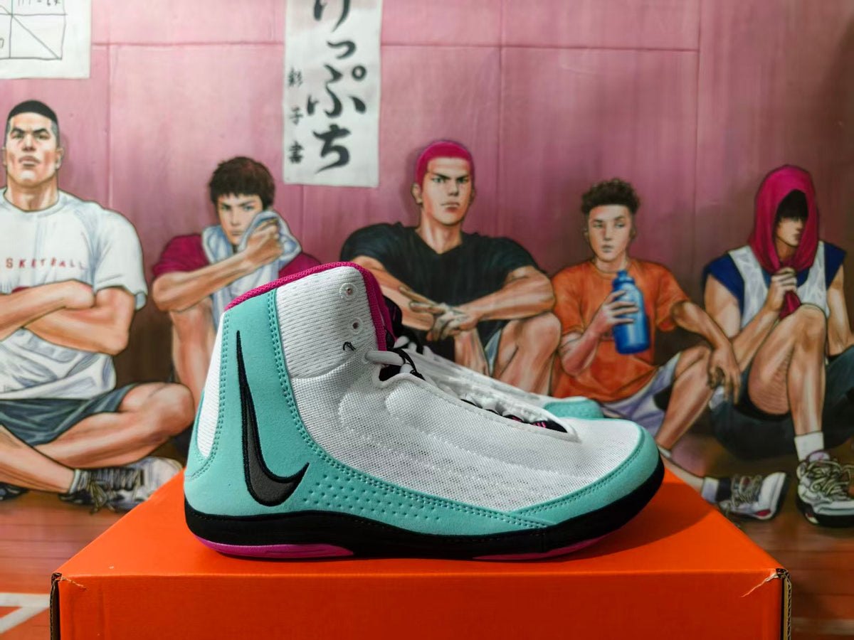 Nike High-Top Basketball Sneakers Gray Blue Purple