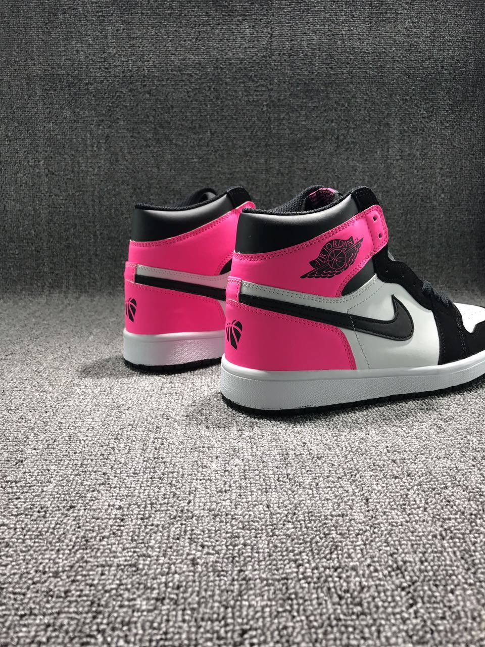 Jordan 1 High Pink Black White Sneakers