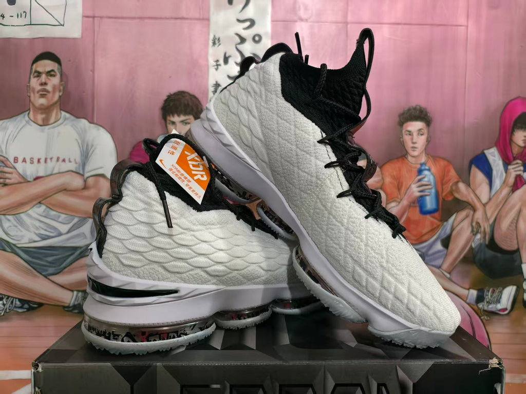 Nike White Black High-Top Basketball Sneakers