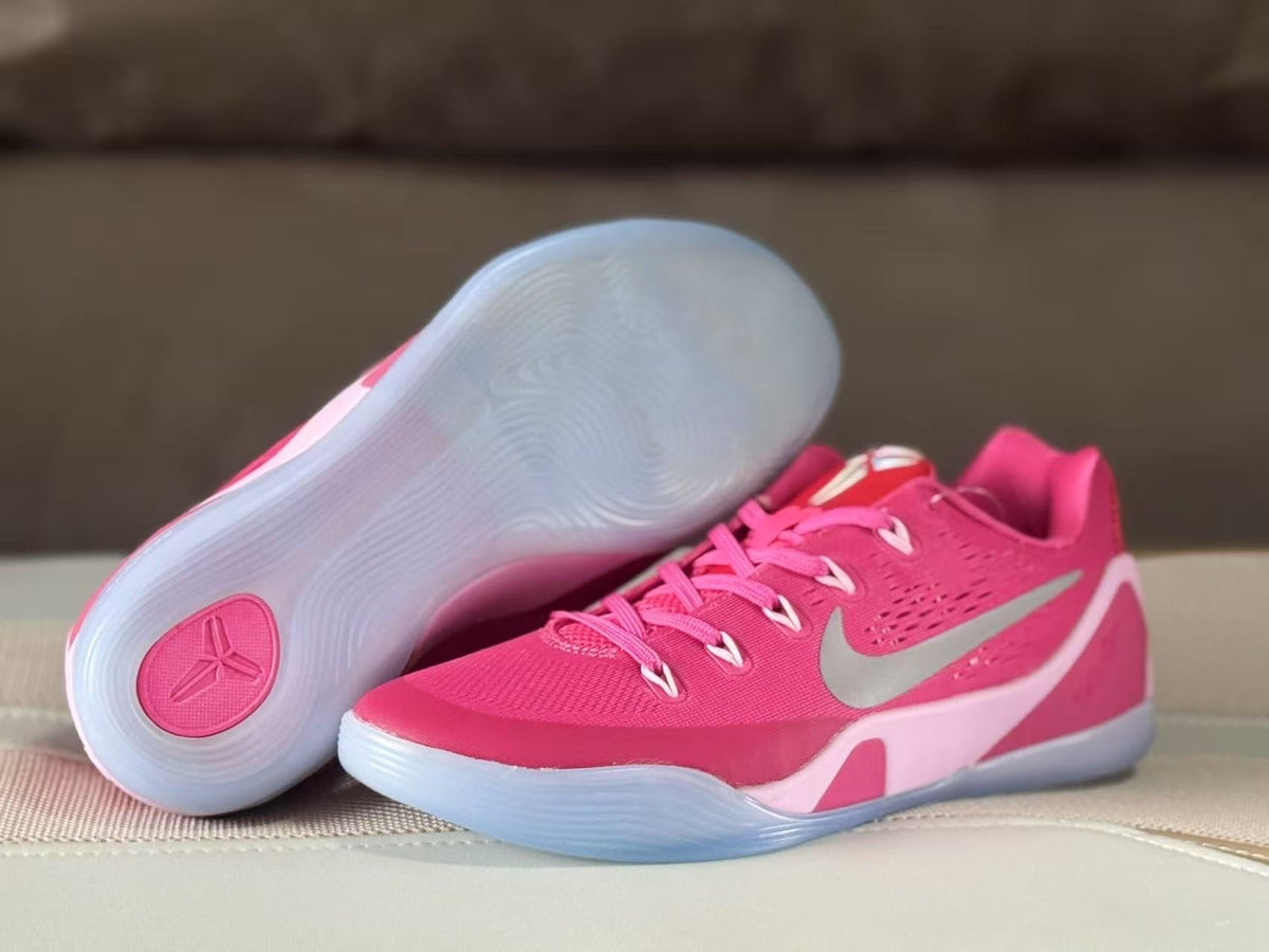 Nike Kobe 9 Pink Silver Basketball Sneakers