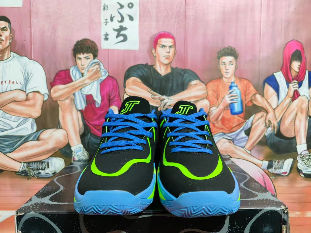 Jordan Basketball Shoes in Black, Blue and Volt Green