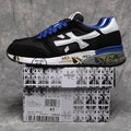 A483 Mick 5696 Black and Blue Low-Top Sneakers