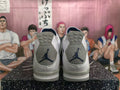 Jordan 4 Sneakers White and Dark Blue