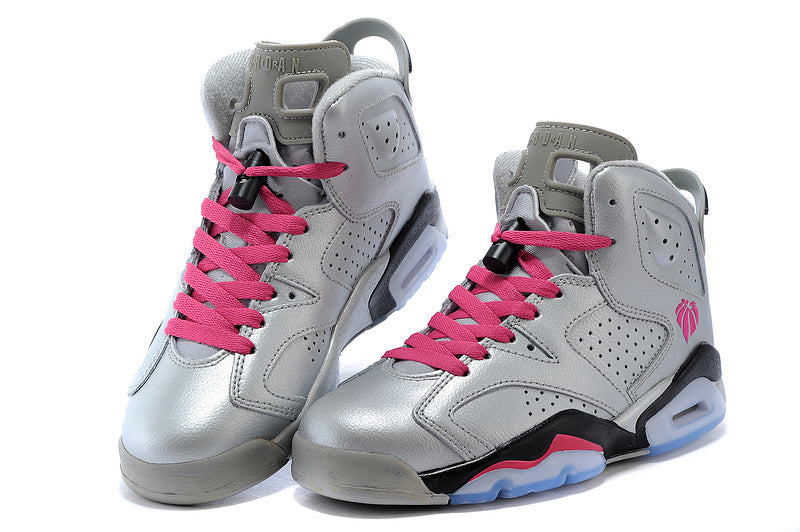 Air Jordan 6 High-Top Sneakers Silver Pink 543390-009
