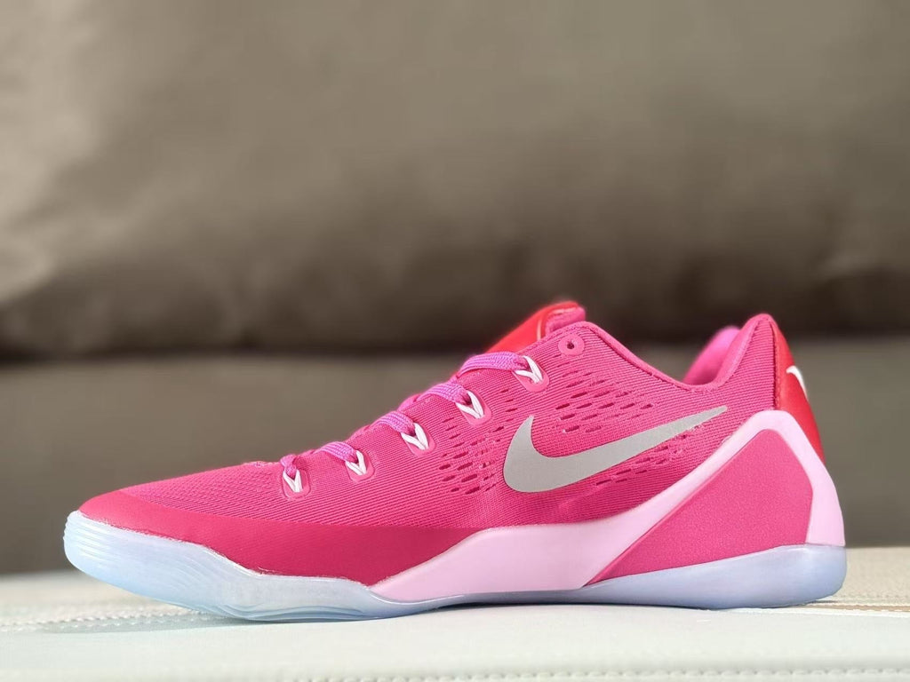 Nike Kobe 9 Pink Silver Basketball Sneakers