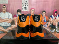 Jordan Black and Orange High-Top Basketball Sneakers