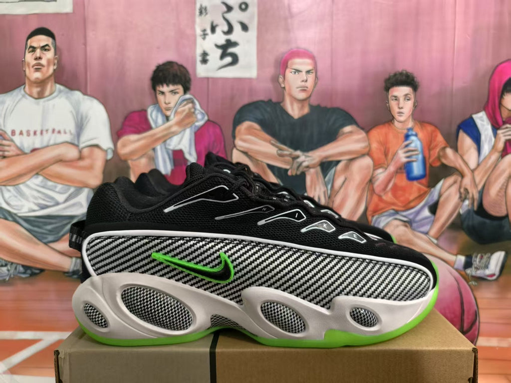Nike Big Eyes Basketball Sneakers Black White Green