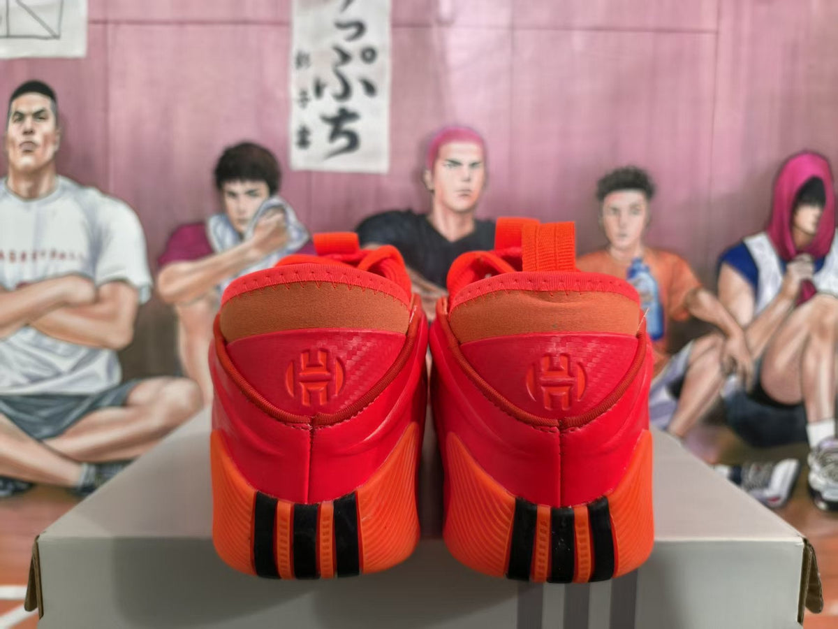 Red Basketball Sneakers with Sculpted Side Panels