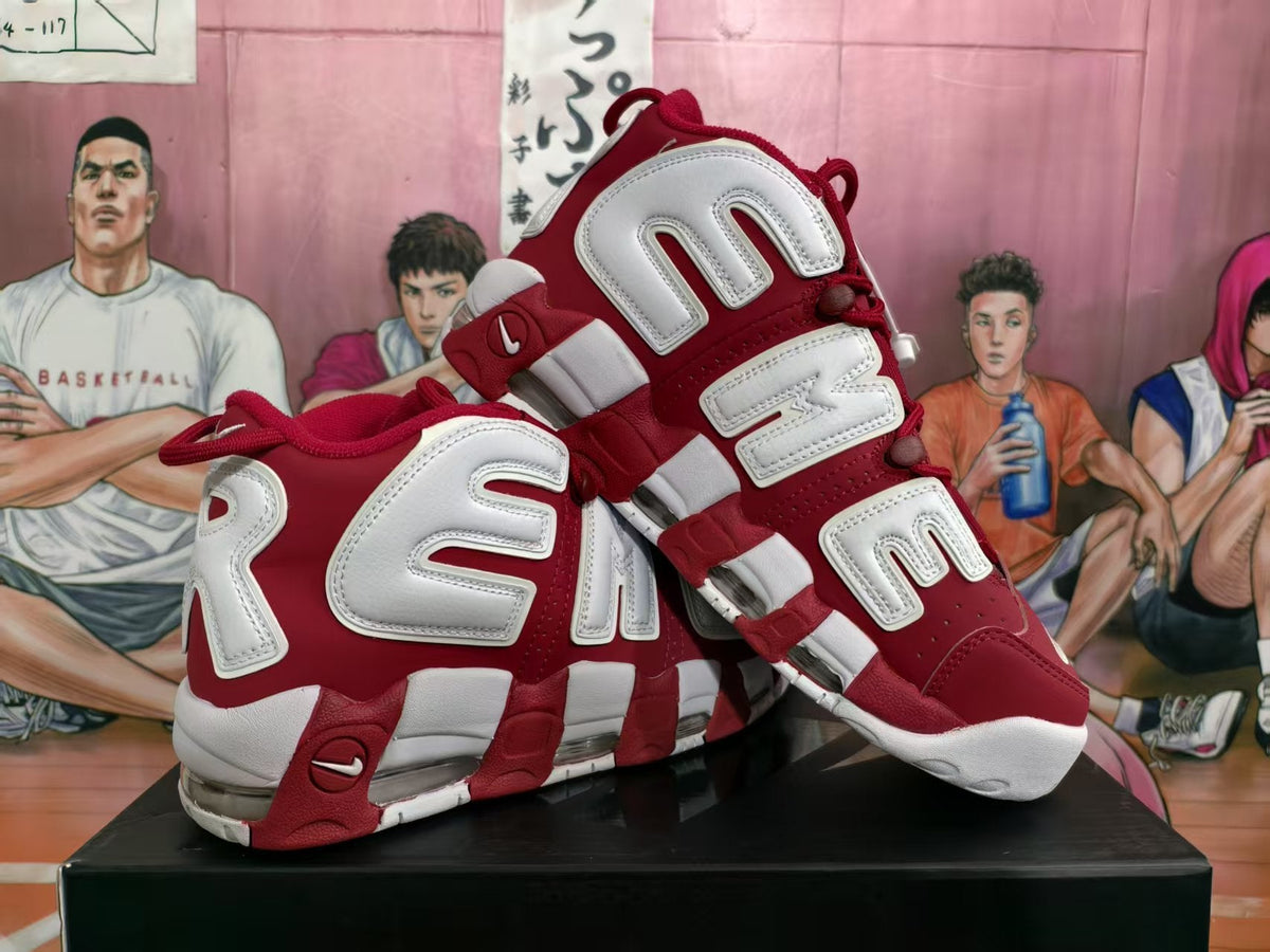 Nike Red and White Basketball Sneakers