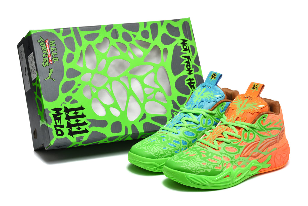 Puma M.E.L.O. 878-18 Blue Orange Green Sneakers