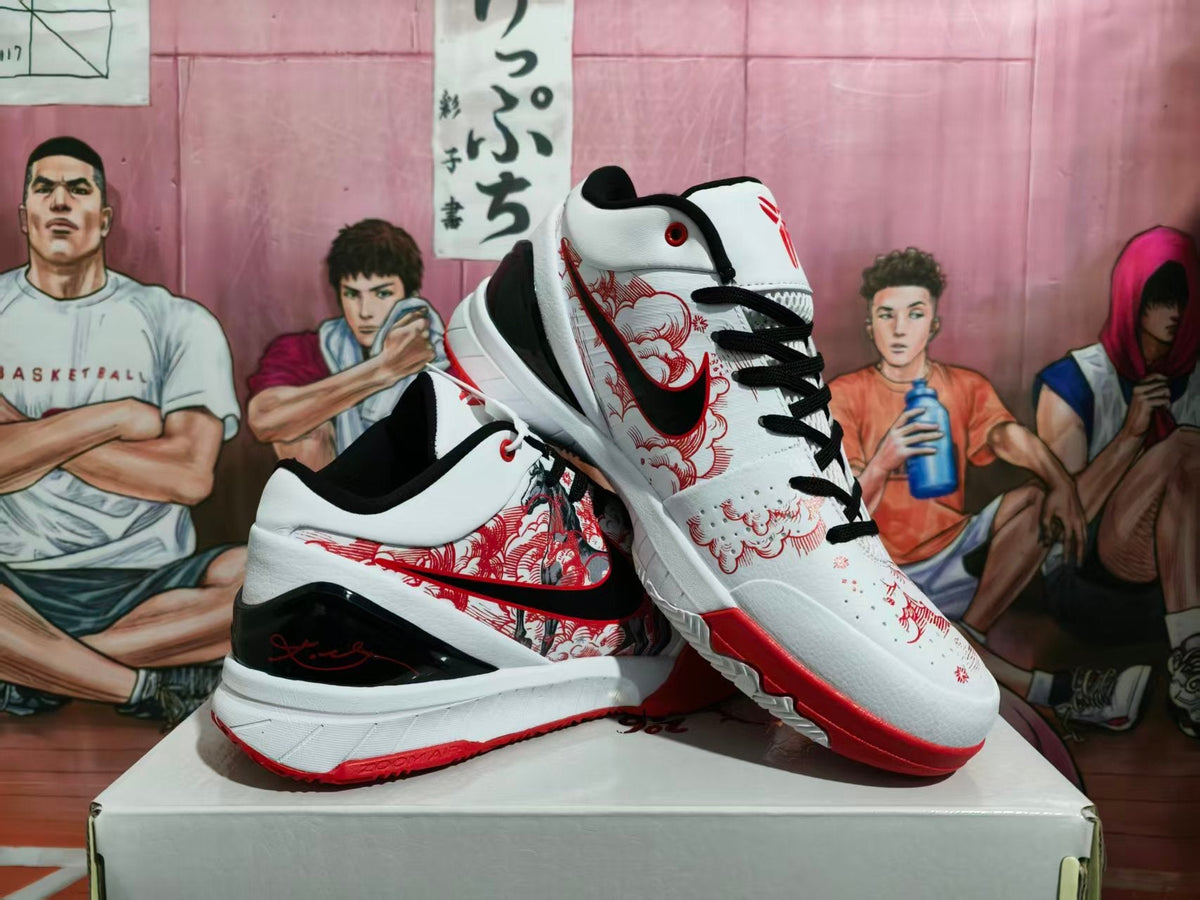 Nike Kobe Basketball Sneakers White Black Red