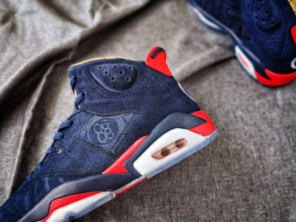 Jordan 6 Charity Women's High-Top Sneakers Navy Red