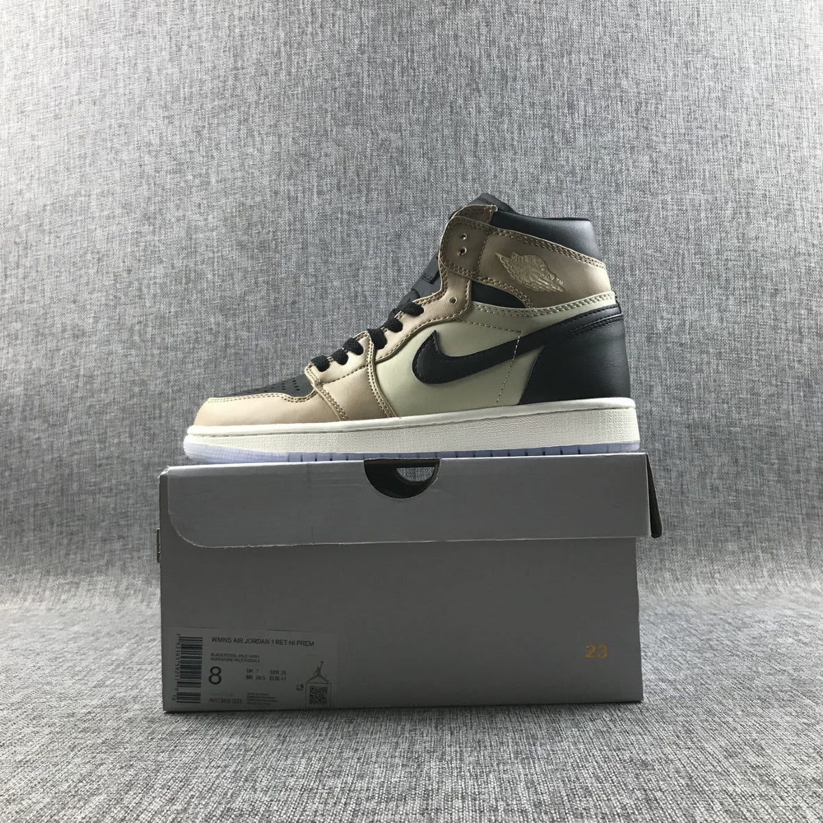 Jordan 1 High Premium WMNS Beige Black Sneakers AH7389-003