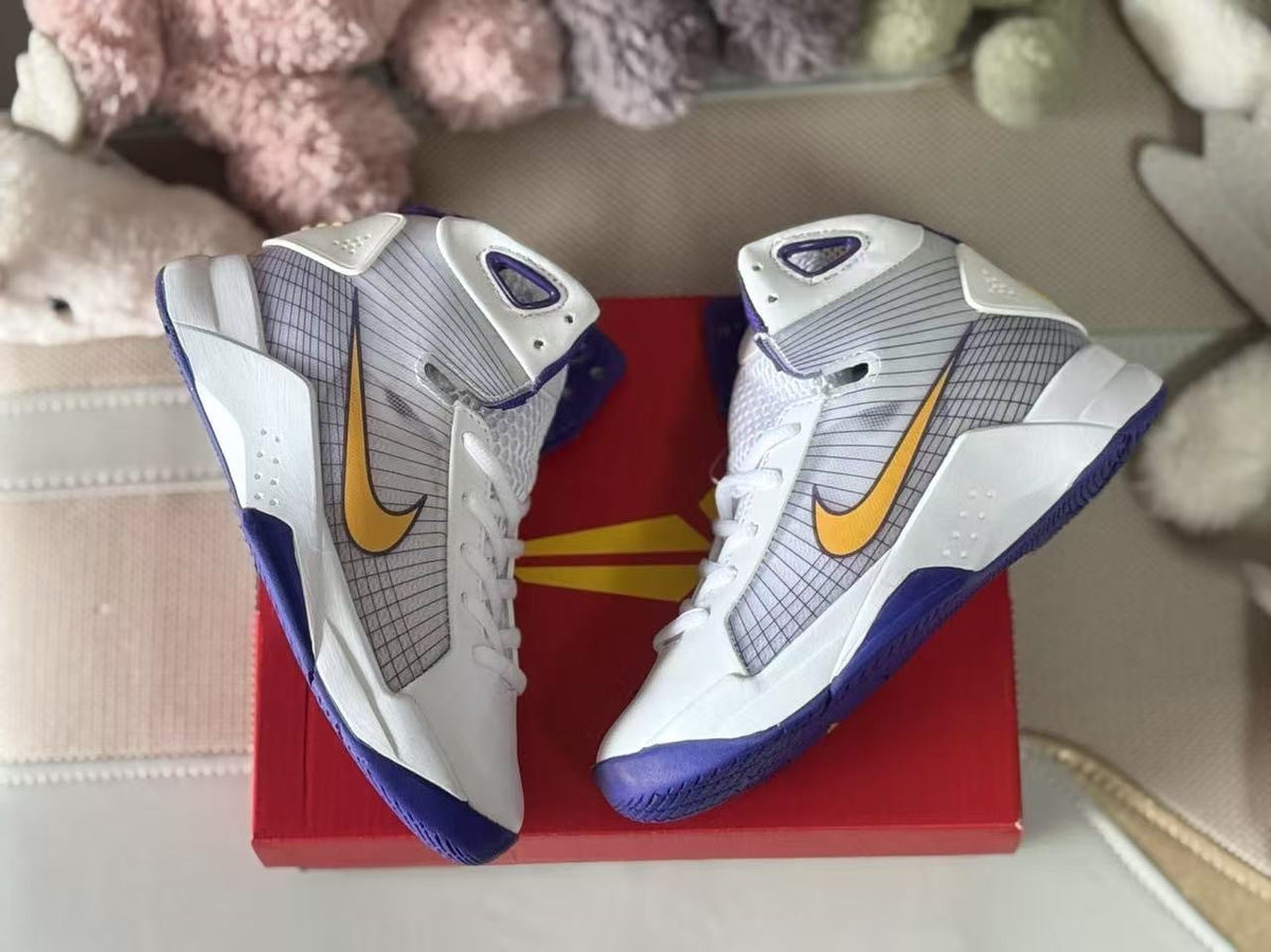 Nike HD2008 Kids High-Top Sneakers White Purple Gold