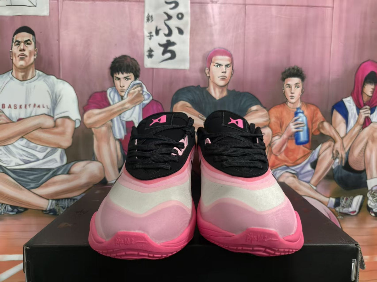 Nike Black and Pink Basketball Sneakers
