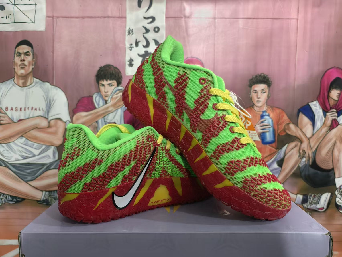 Nike Sneakers Red Green Gradient Basketball Style