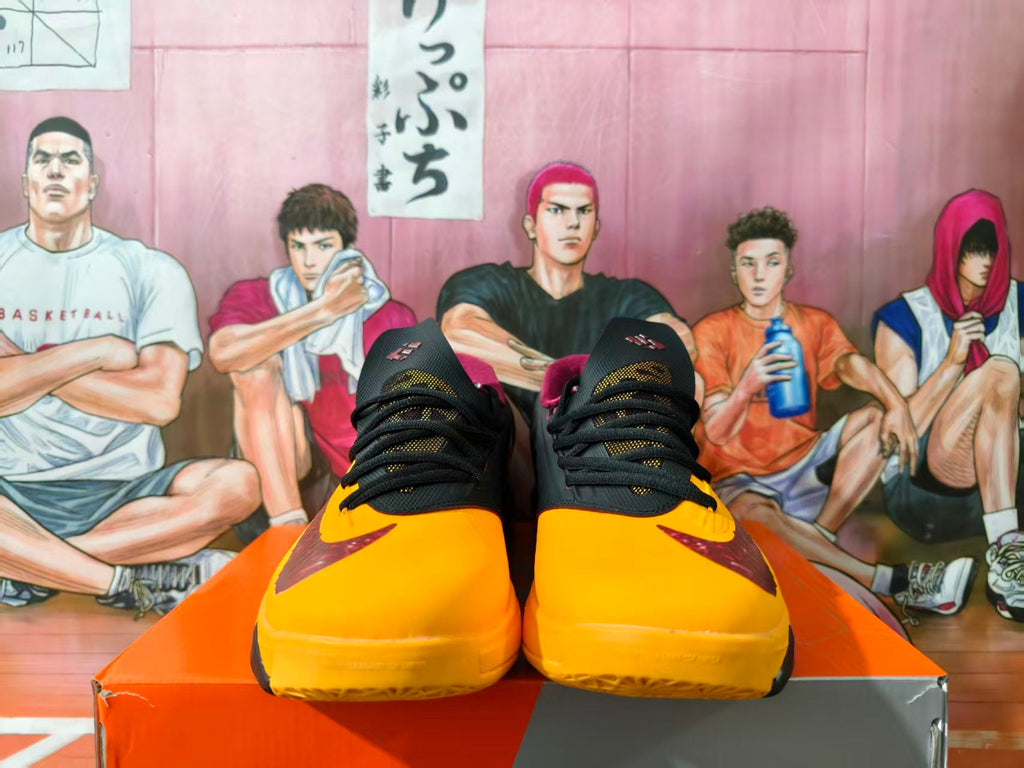 Nike KD Basketball Shoes in Yellow, Black and Burgundy
