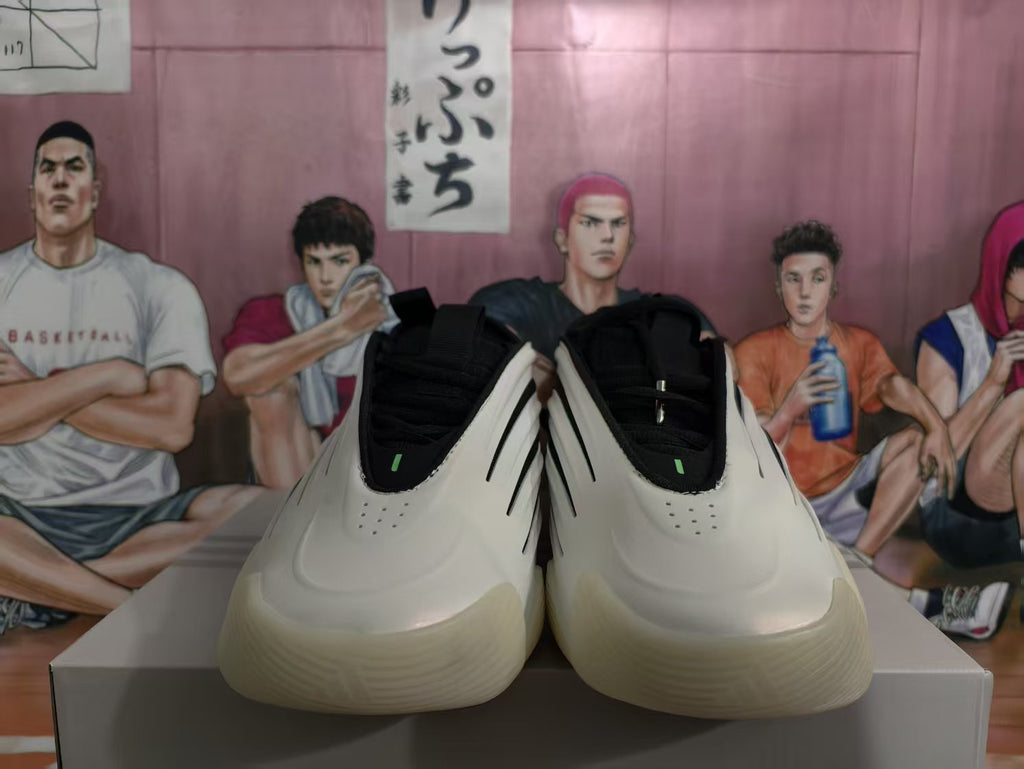 White and Black Sculpted Sole Sneakers
