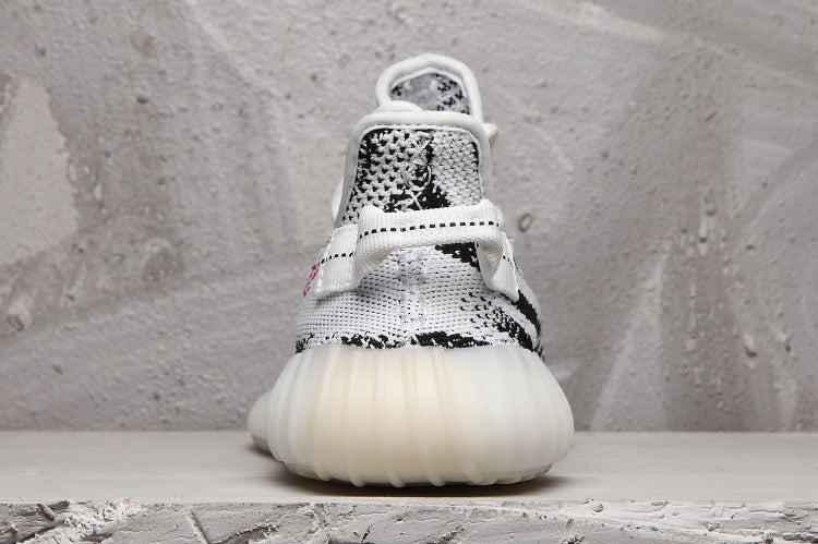 Yeezy 350 V2 Black and White Knit Sneakers