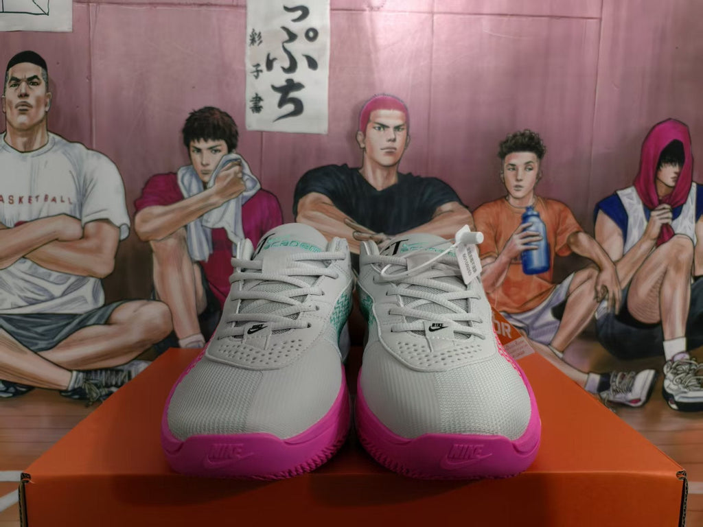 Nike 001 Basketball Sneakers White Blue Pink