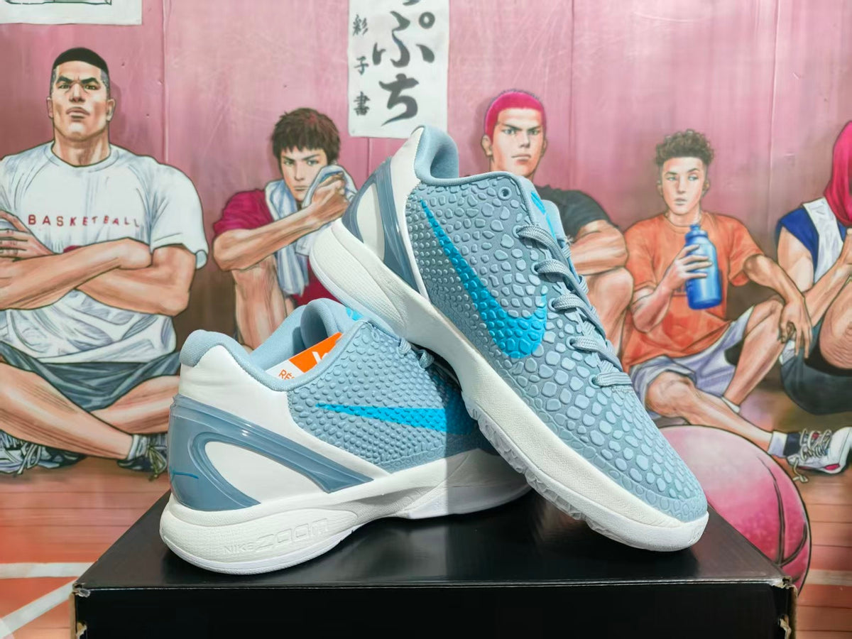 Nike Zoom Kobe Basketball Shoes in Light Blue and White