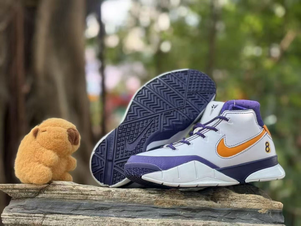 Nike Kobe 1 Kids' Basketball Shoes White Purple Orange