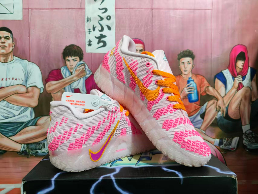 Nike Basketball Sneakers White Pink Orange