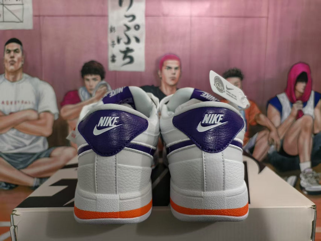 Nike White Purple and Orange Low-Top Sneakers