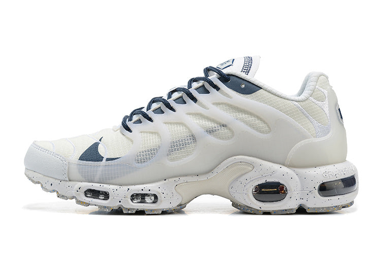Nike Air Max Plus White and Navy Sneakers