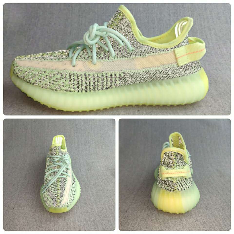 Yeezy 350 V2 Sneakers Green Black Knit