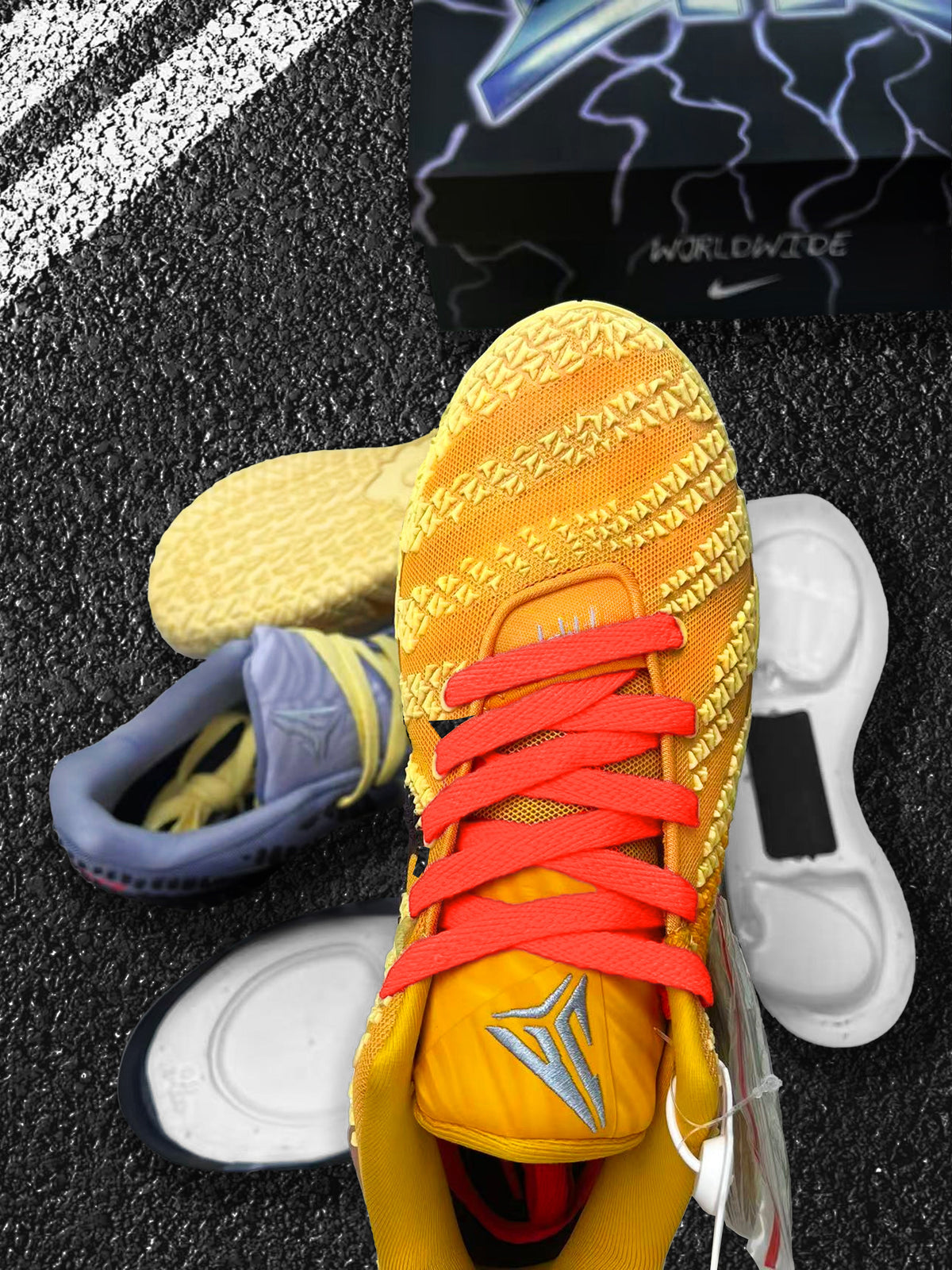 Nike HF2794-700 Basketball Sneakers Yellow Blue