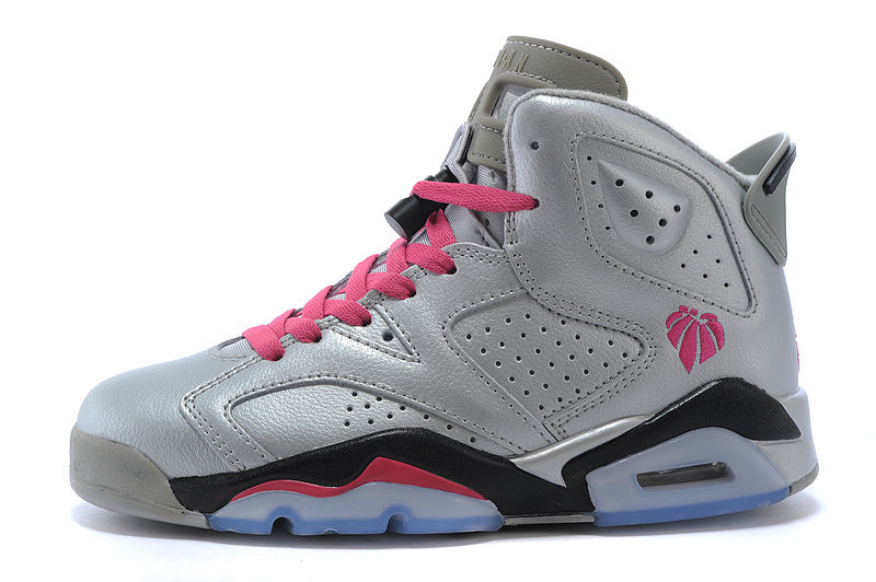 Air Jordan 6 High-Top Sneakers Silver Pink 543390-009