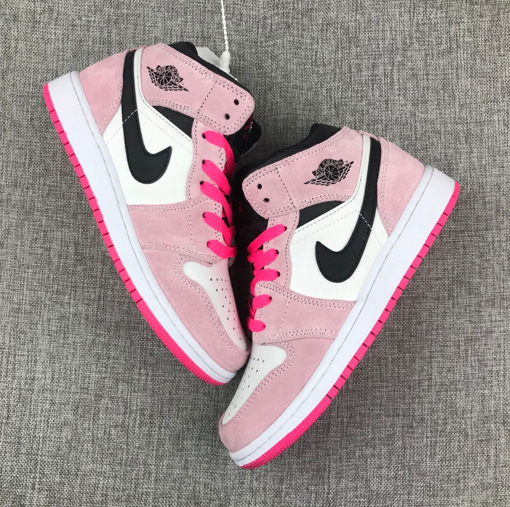 Jordan Air Jordan 1 Mid Pink White Black Sneakers 852542-801