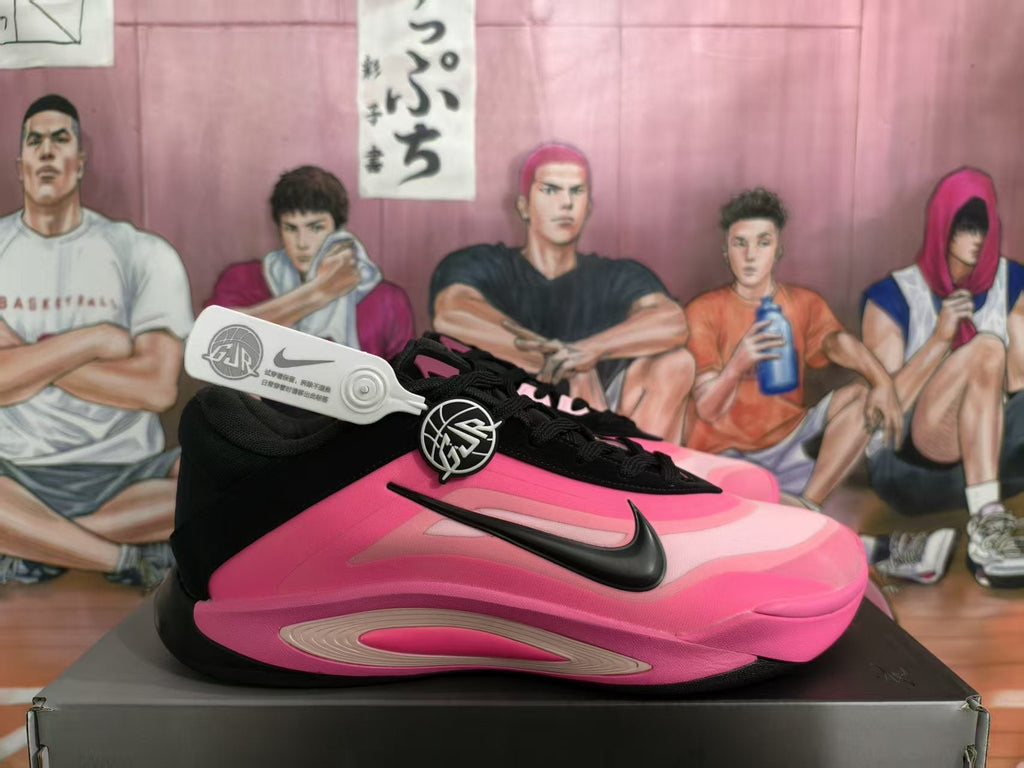Nike Black and Pink Basketball Sneakers