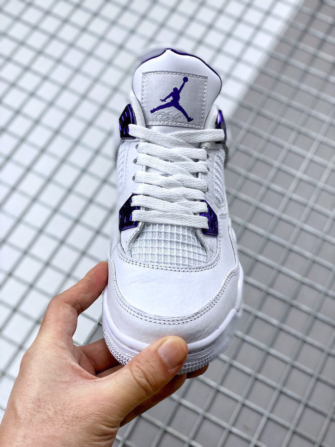 Air Jordan 4 Court Purple White Sneakers