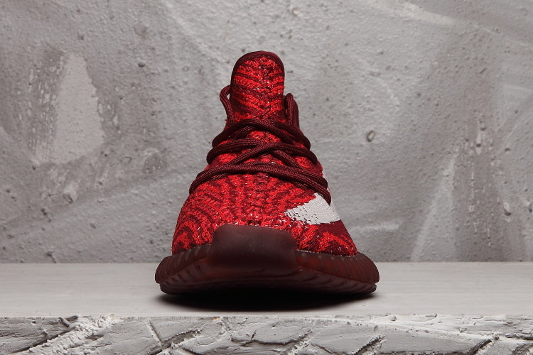 Yeezy 350 V2 Burgundy Zebra Sneakers