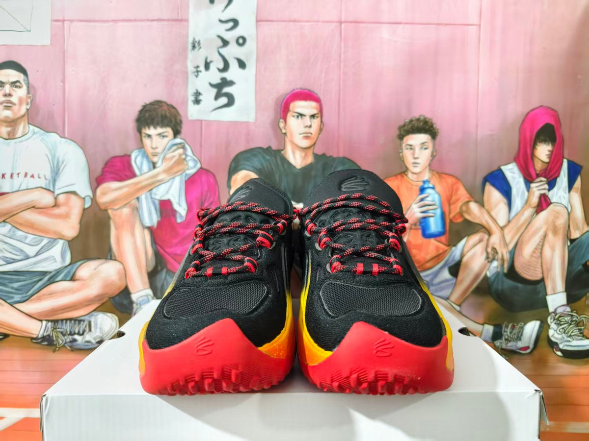 Under Armour Curry Basketball Shoes Black Yellow Red