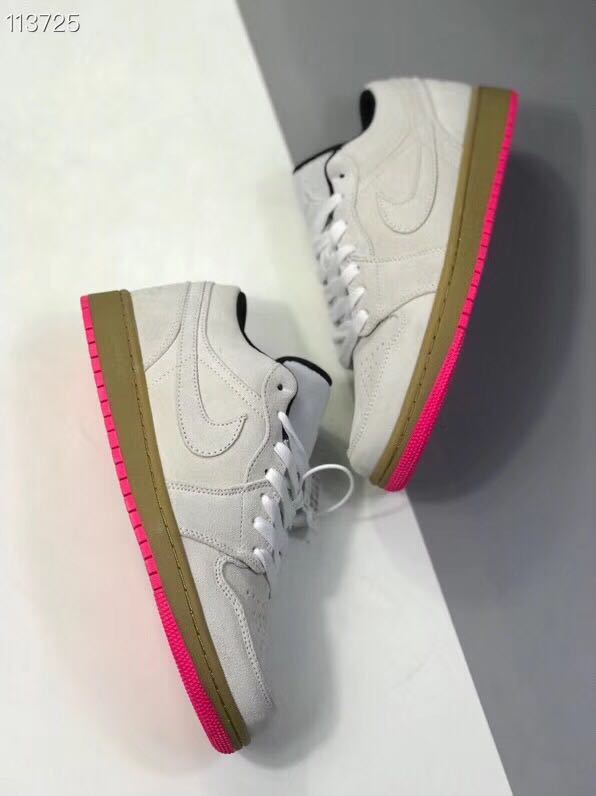 Jordan 1 Low Sneakers Gray Pink Gum Sole