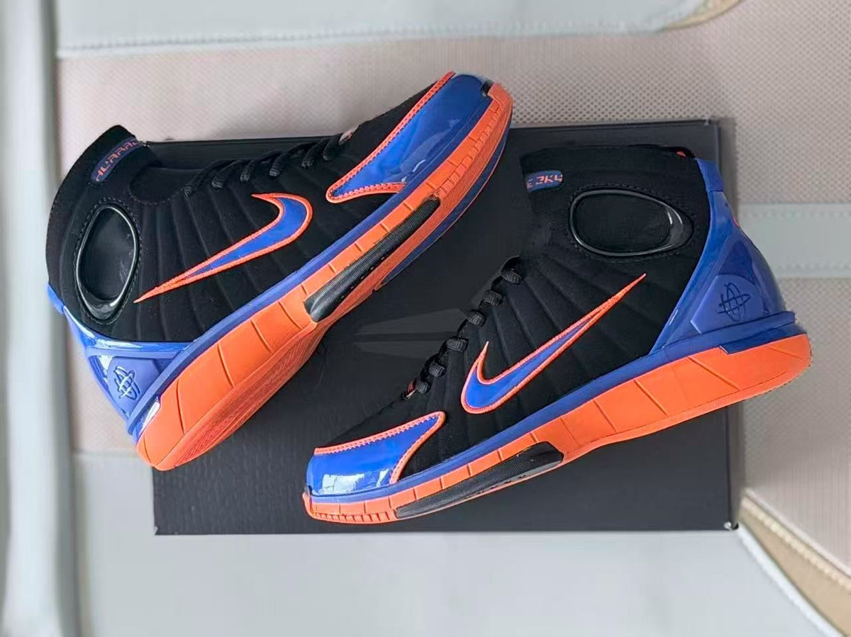 Nike Zoom Kobe 4 Basketball Shoes Black Blue Orange