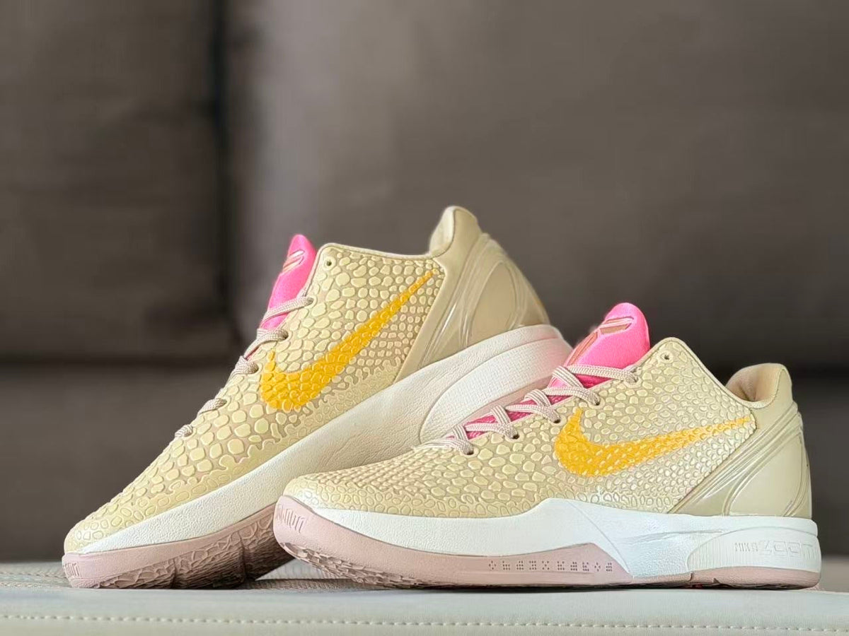 Nike Kobe 6 Clark PE Basketball Shoes Gold and Pink