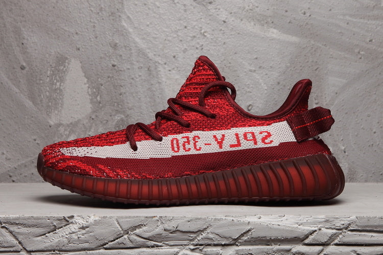 Yeezy 350 V2 Burgundy Zebra Sneakers