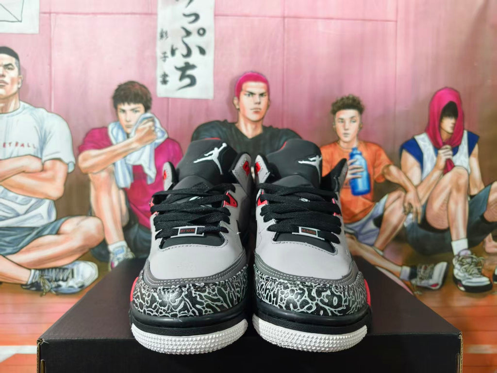 Jordan 3 Retro Sneakers Grey Black Red