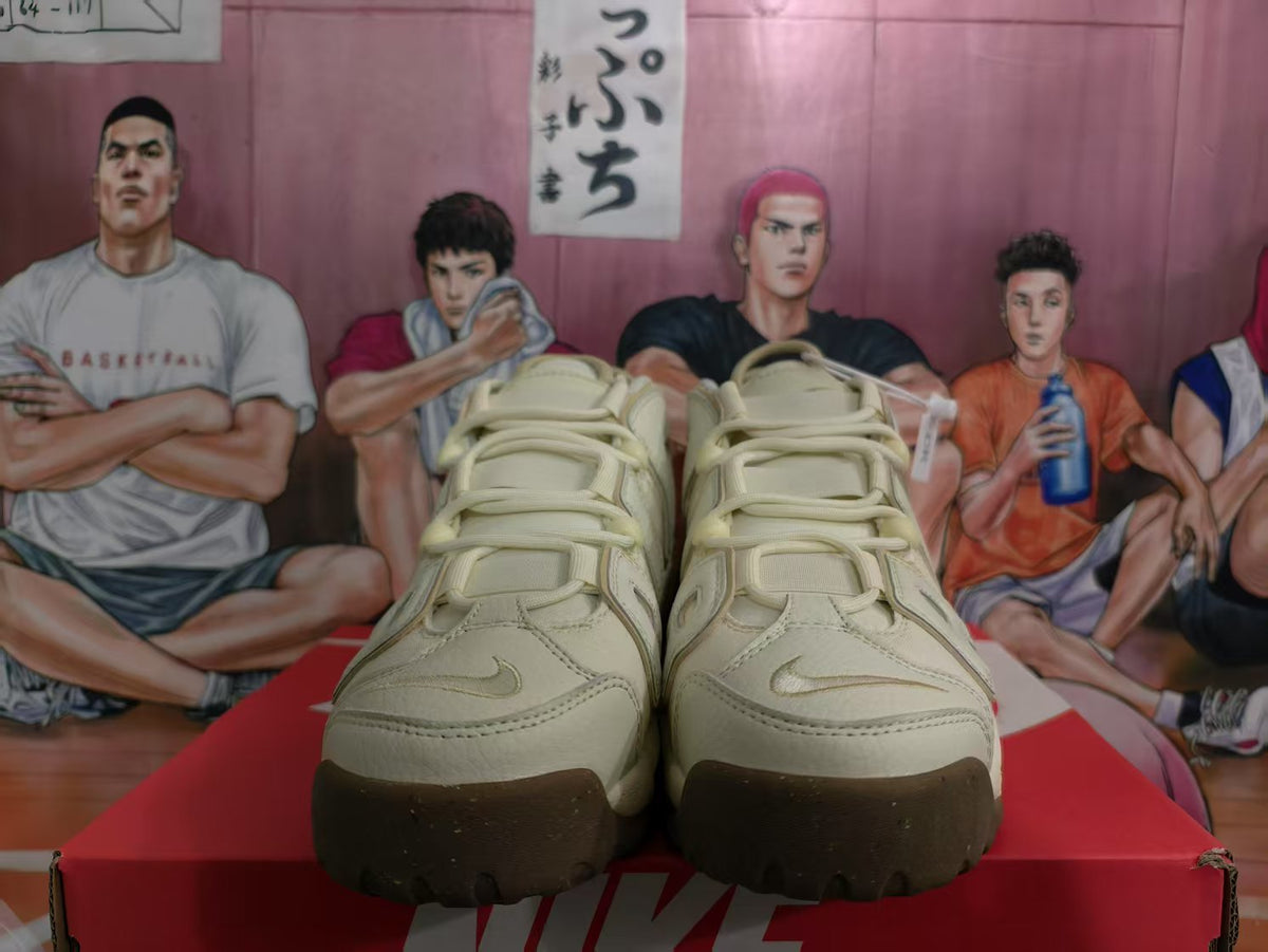 Nike Air More Uptempo Sneakers in Beige and Brown