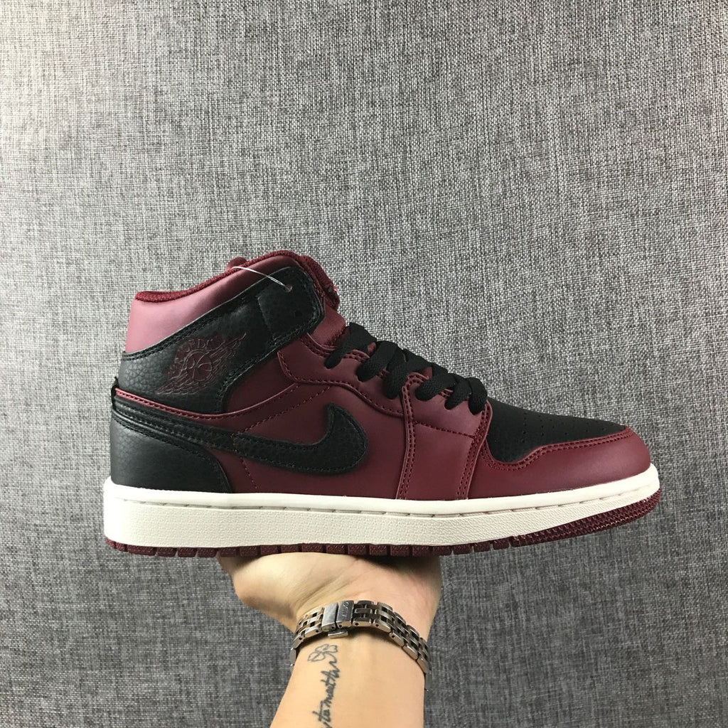 Jordan Air Jordan 1 Mid Sneakers Burgundy Black White