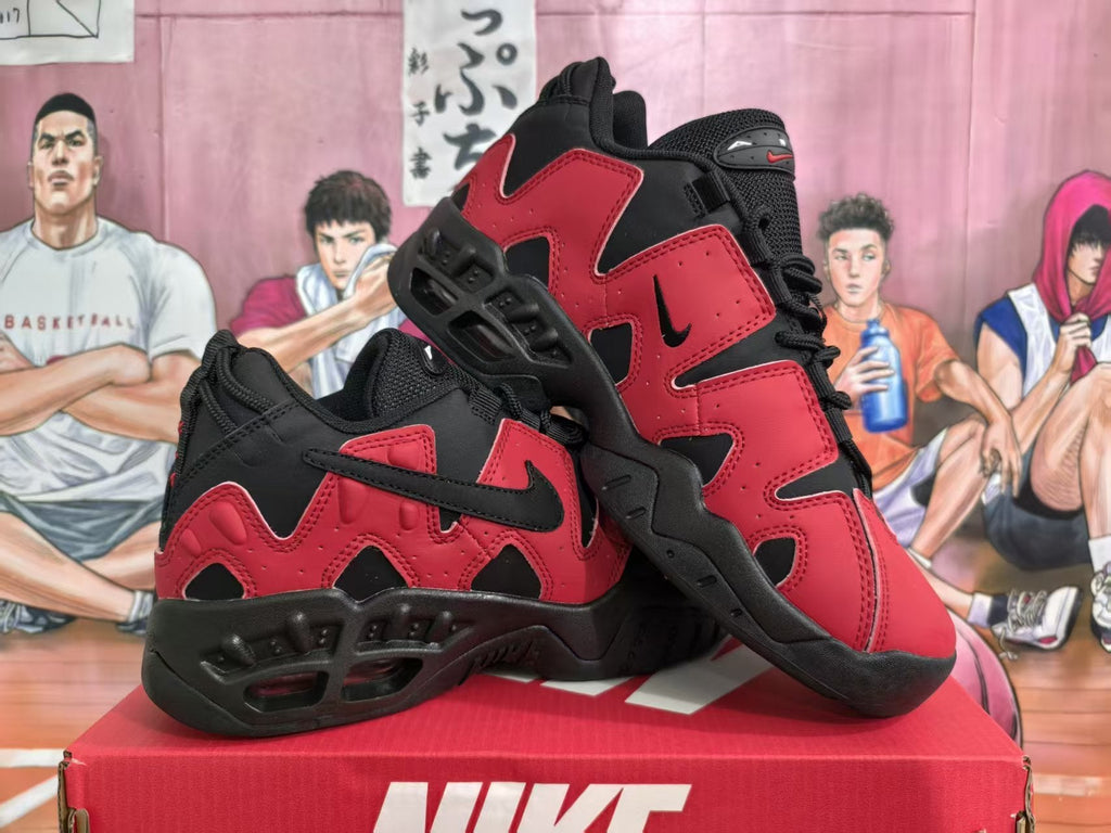 Nike Air More Uptempo Red and Black Basketball Sneakers