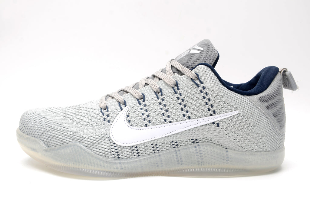 Nike Kobe 11 Low Basketball Shoes Gray and Navy