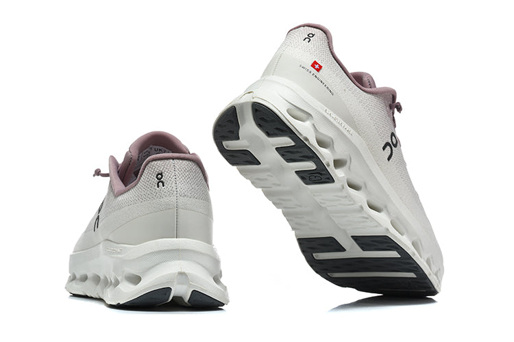 On Cloudmonster 3 Running Shoes in White and Mauve
