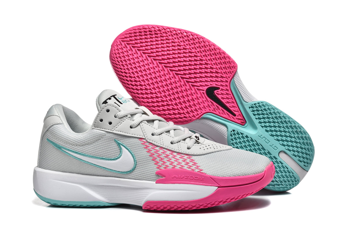 Nike GT Cut Academy Basketball Shoes Grey Pink Teal FB2599-010