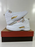 Jordan Air Jordan 12 Retro Phantom White Metallic Gold Sneakers